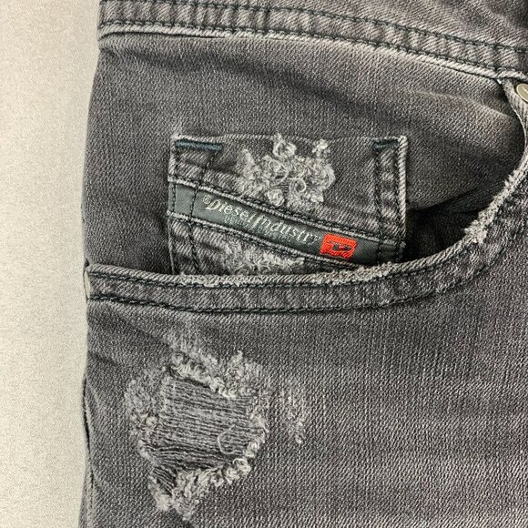Diesel Mens Pants 38 Gray Distressed Jeans Thommer Slim Skinny Wash 069BH 38x32 - Picture 6 of 14